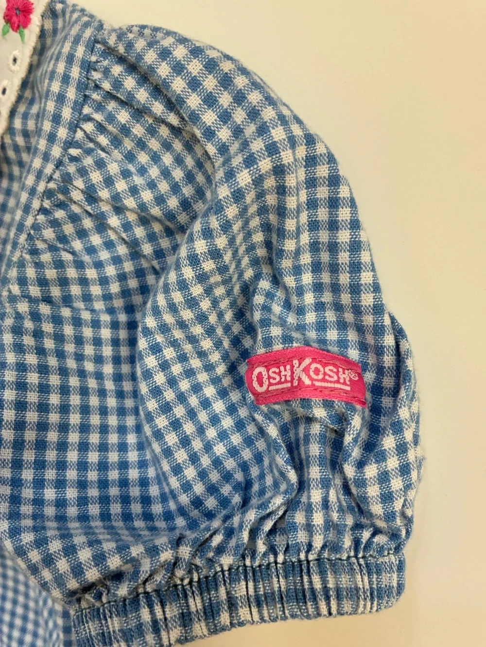 OshKosh B'gosh Blue Gingham Dress 2T~Vintage OshKosh Peter Pan Collar Dress